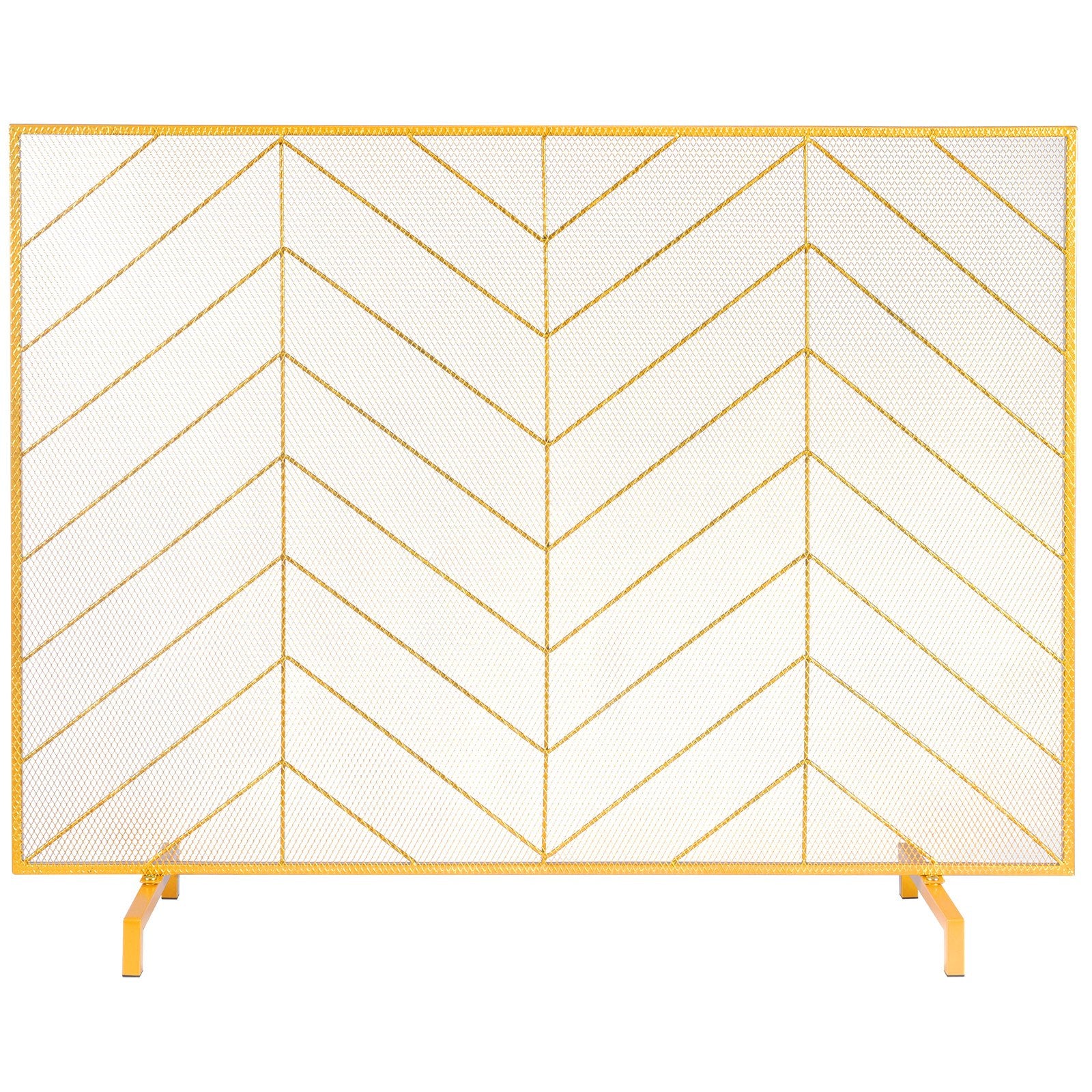 980x758MM Fireplace Screen 1-Panel Iron Mesh Spark Guard Modern Gold V952-BLMJSJY3545IAWNY0V0