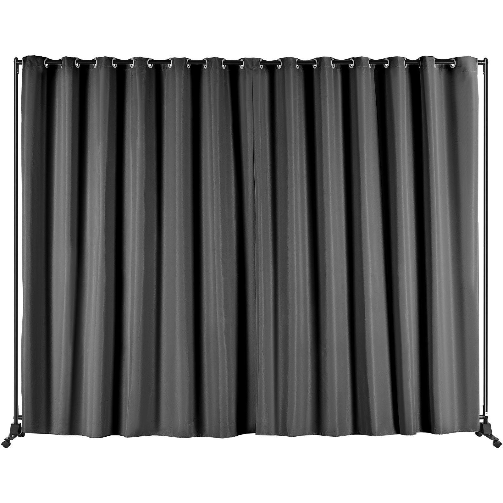 Room Divider, 8 ft x 10 ft (96 x 120inch) Portable Panel Room Divider with Wheels Curtain Divider Stand, Room V952-BLP196120INCHM4BSV0
