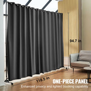Room Divider, 8 ft x 10 ft (96 x 120inch) Portable Panel Room Divider with Wheels Curtain Divider Stand, Room V952-BLP196120INCHM4BSV0