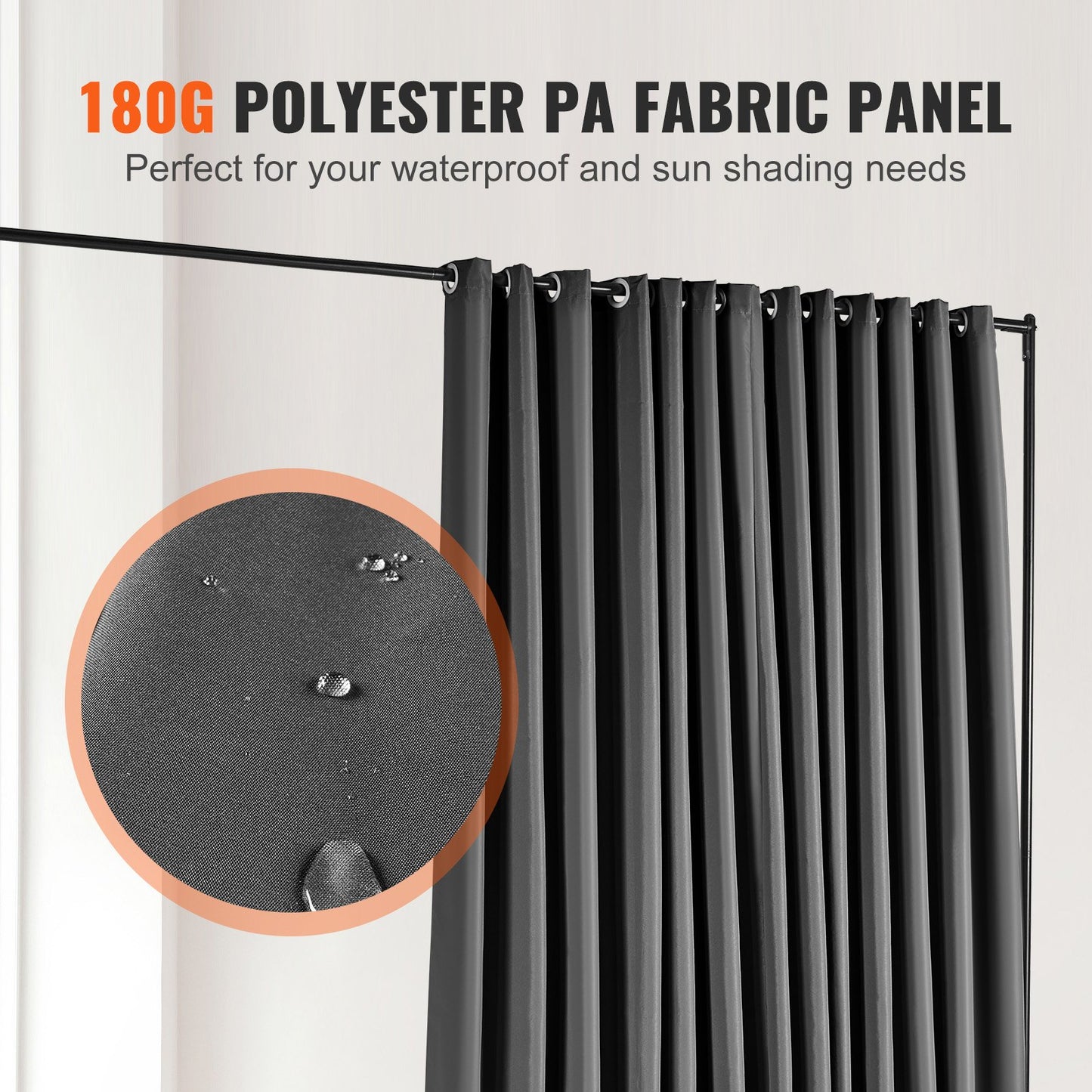 Room Divider, 8 ft x 10 ft (96 x 120inch) Portable Panel Room Divider with Wheels Curtain Divider Stand, Room V952-BLP196120INCHM4BSV0
