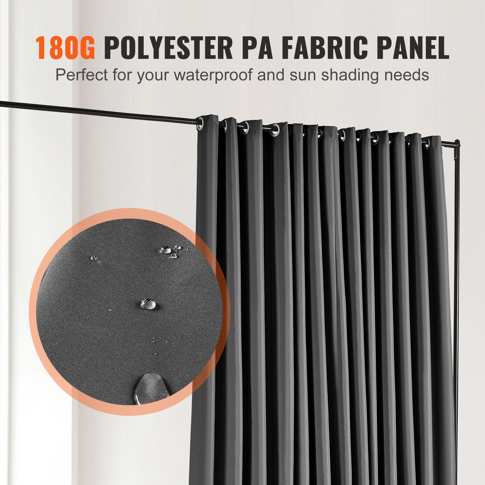 Room Divider, 8 ft x 10 ft (96 x 120inch) Portable Panel Room Divider with Wheels Curtain Divider Stand, Room V952-BLP196120INCHM4BSV0