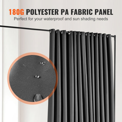 Room Divider, 8 ft x 10 ft (96 x 120inch) Portable Panel Room Divider with Wheels Curtain Divider Stand, Room V952-BLP196120INCHM4BSV0