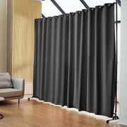 Room Divider, 8 ft x 10 ft (96 x 120inch) Portable Panel Room Divider with Wheels Curtain Divider Stand, Room V952-BLP196120INCHM4BSV0