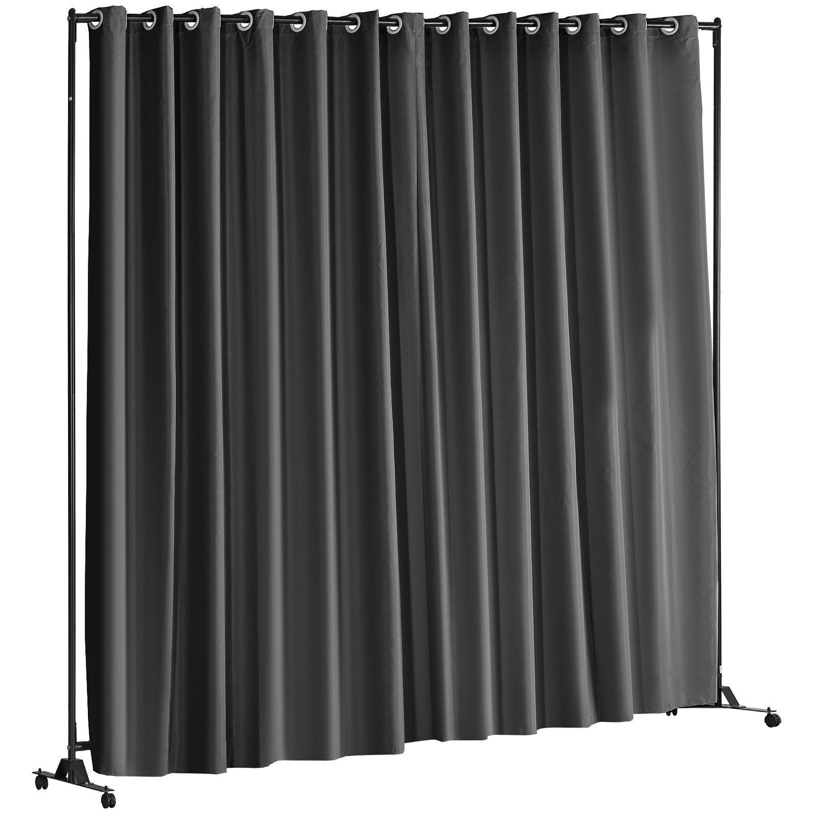 Room Divider, 8 ft x 10 ft (96 x 120inch) Portable Panel Room Divider with Wheels Curtain Divider Stand, Room V952-BLP196120INCHM4BSV0