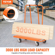 Drywall Cart, 3000 LBS Panel Dolly Cart with 45.28" x 21.8" Deck and 5" Swivel Wheels, Heavy-Duty Drywall V952-BLTCDGS000008IV4SV0