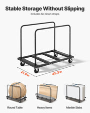 Drywall Cart Dolly, 816 kg Load Capacity, Steel Panel Truck Cart with 12.5 mm Swivel Casters, Lumber Drywall V952-BLTCHJGSGSBKHDXOC001V0