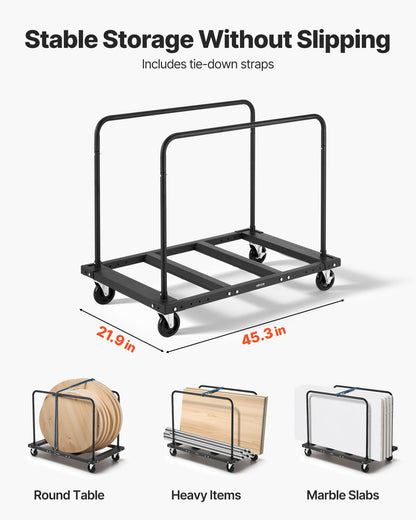 Drywall Cart Dolly, 816 kg Load Capacity, Steel Panel Truck Cart with 12.5 mm Swivel Casters, Lumber Drywall V952-BLTCHJGSGSBKHDXOC001V0