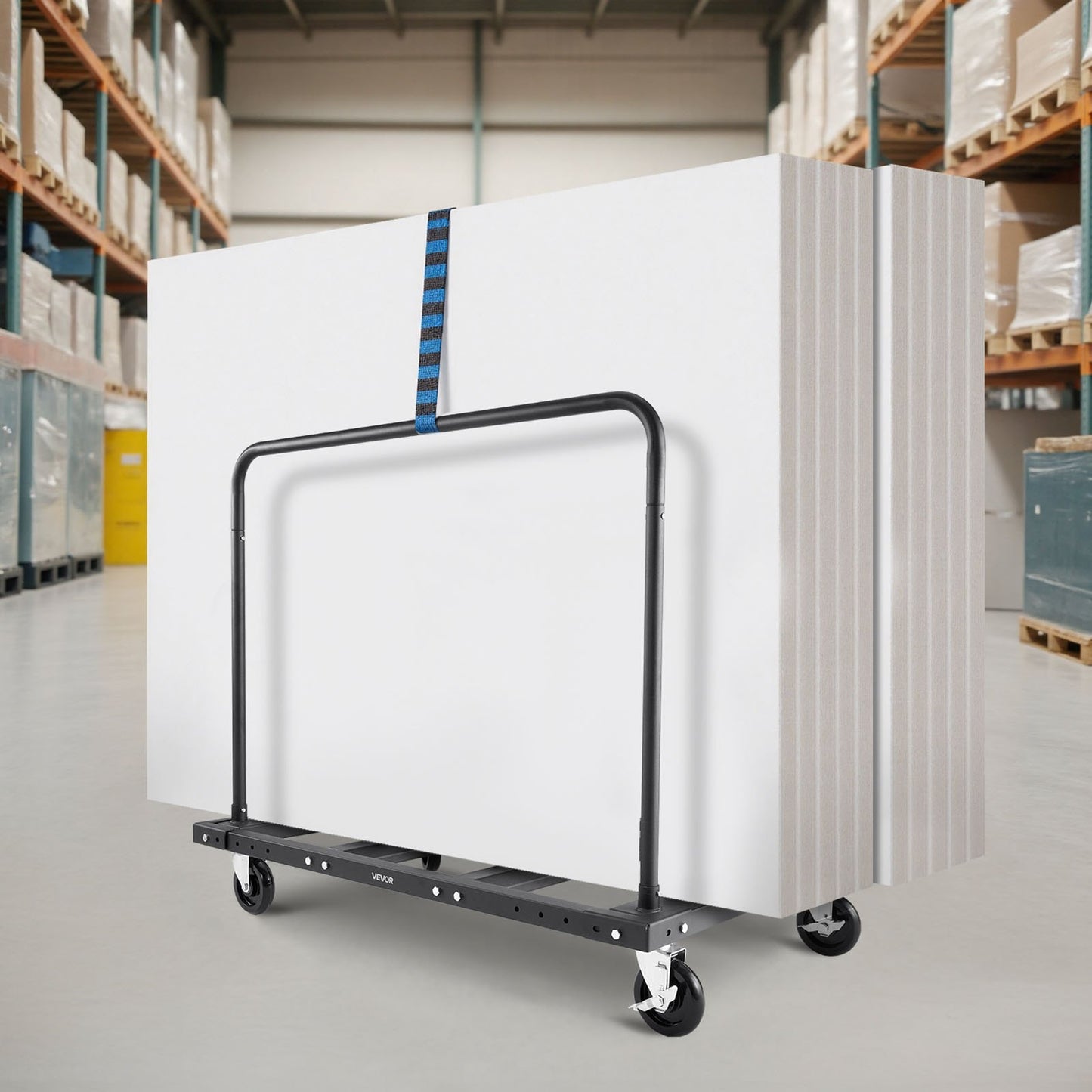 Drywall Cart Dolly, 816 kg Load Capacity, Steel Panel Truck Cart with 12.5 mm Swivel Casters, Lumber Drywall V952-BLTCHJGSGSBKHDXOC001V0