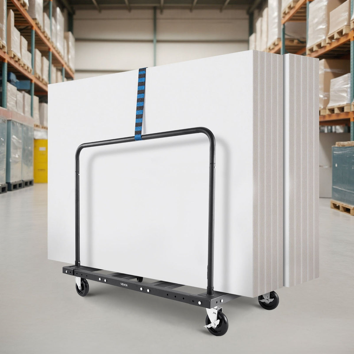 Drywall Cart Dolly, 816 kg Load Capacity, Steel Panel Truck Cart with 12.5 mm Swivel Casters, Lumber Drywall V952-BLTCHJGSGSBKHDXOC001V0