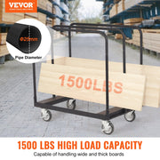Drywall Cart, 1500 LBS Panel Dolly Cart with 36.02" x 24.02" Deck and 5" Swivel Wheels, Heavy-Duty Drywall V952-BLTCSGS00000TGDDOV0