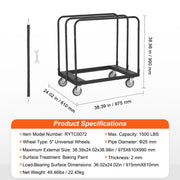 Drywall Cart, 1500 LBS Panel Dolly Cart with 36.02" x 24.02" Deck and 5" Swivel Wheels, Heavy-Duty Drywall V952-BLTCSGS00000TGDDOV0