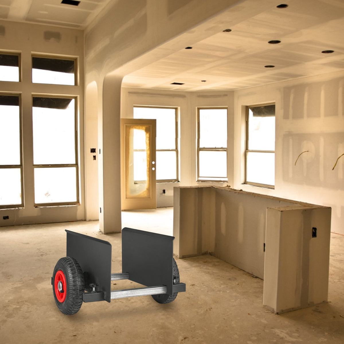 Panel Dolly, 600LBS Capacity Slab Dolly, Heavy-duty Drywall Mover with 8" Pneumatic Wheels, Adjustable Clamp V952-BLTCTLS00000ENQ0NV0