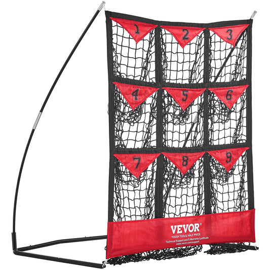 9 Hole Baseball Softball Pitching Net 9 Pocket Hitting Practice 49"x42" V952-BLXWBQTQW494ZDBEBV0