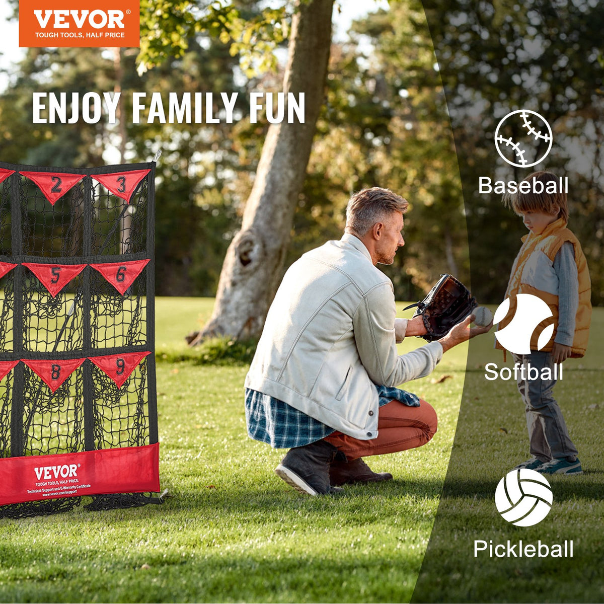 9 Hole Baseball Softball Pitching Net 9 Pocket Hitting Practice 49"x42" V952-BLXWBQTQW494ZDBEBV0