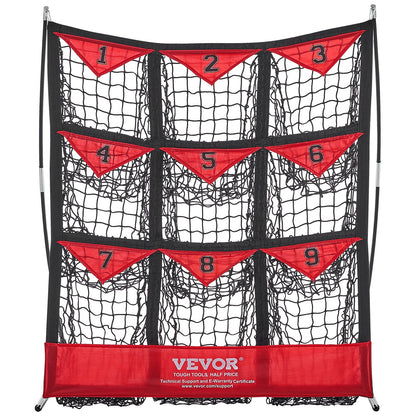 9 Hole Baseball Softball Pitching Net 9 Pocket Hitting Practice 49"x42" V952-BLXWBQTQW494ZDBEBV0