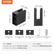 Glass Clamp, 40 PCS Square Glass Railing Bracket for 0.31 "-0.47 " Tempered Glass, 304 Stainless Steel Glass V952-BLZJHSFX40PCUK43PV0