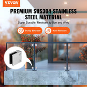 Glass Clamp, 4 PCS Square Glass Railing Bracket for 0.31 "-0.47 " Tempered Glass, 304 Stainless Steel Glass V952-BLZJYSFX4PCSB3QG6V0