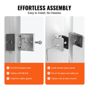 Glass Clamp, 4 PCS Square Glass Railing Bracket for 0.31 "-0.47 " Tempered Glass, 304 Stainless Steel Glass V952-BLZJYSFX4PCSB3QG6V0