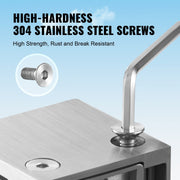 Glass Clamp, 4 PCS Square Glass Railing Bracket for 0.31 "-0.47 " Tempered Glass, 304 Stainless Steel Glass V952-BLZJYSFX4PCSB3QG6V0