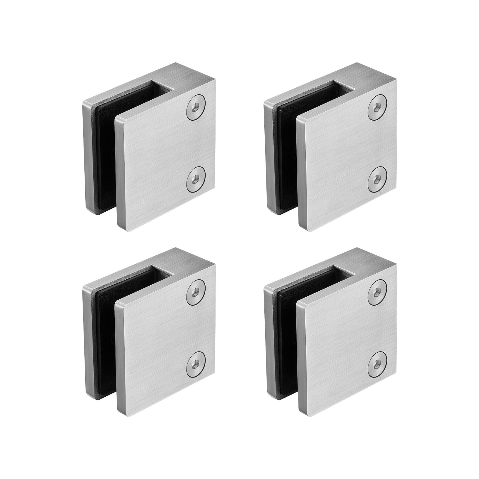 Glass Clamp, 4 PCS Square Glass Railing Bracket for 0.31 "-0.47 " Tempered Glass, 304 Stainless Steel Glass V952-BLZJYSFX4PCSB3QG6V0