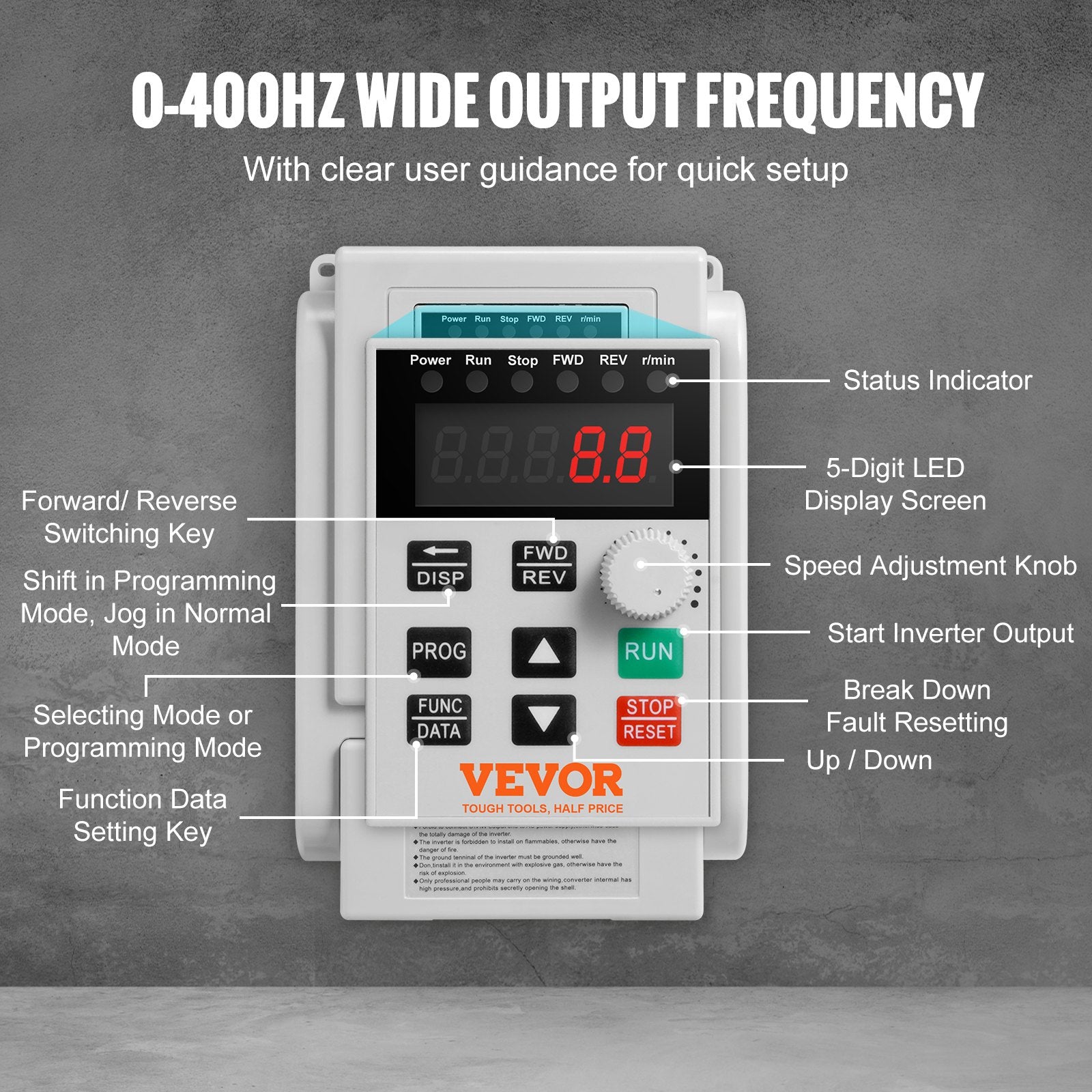 VFD 2.2KW 10A 3HP Variable Frequency Drive for 3-Phase Motor Speed Control V952-BPDSQ3HP0000FEVFCV7