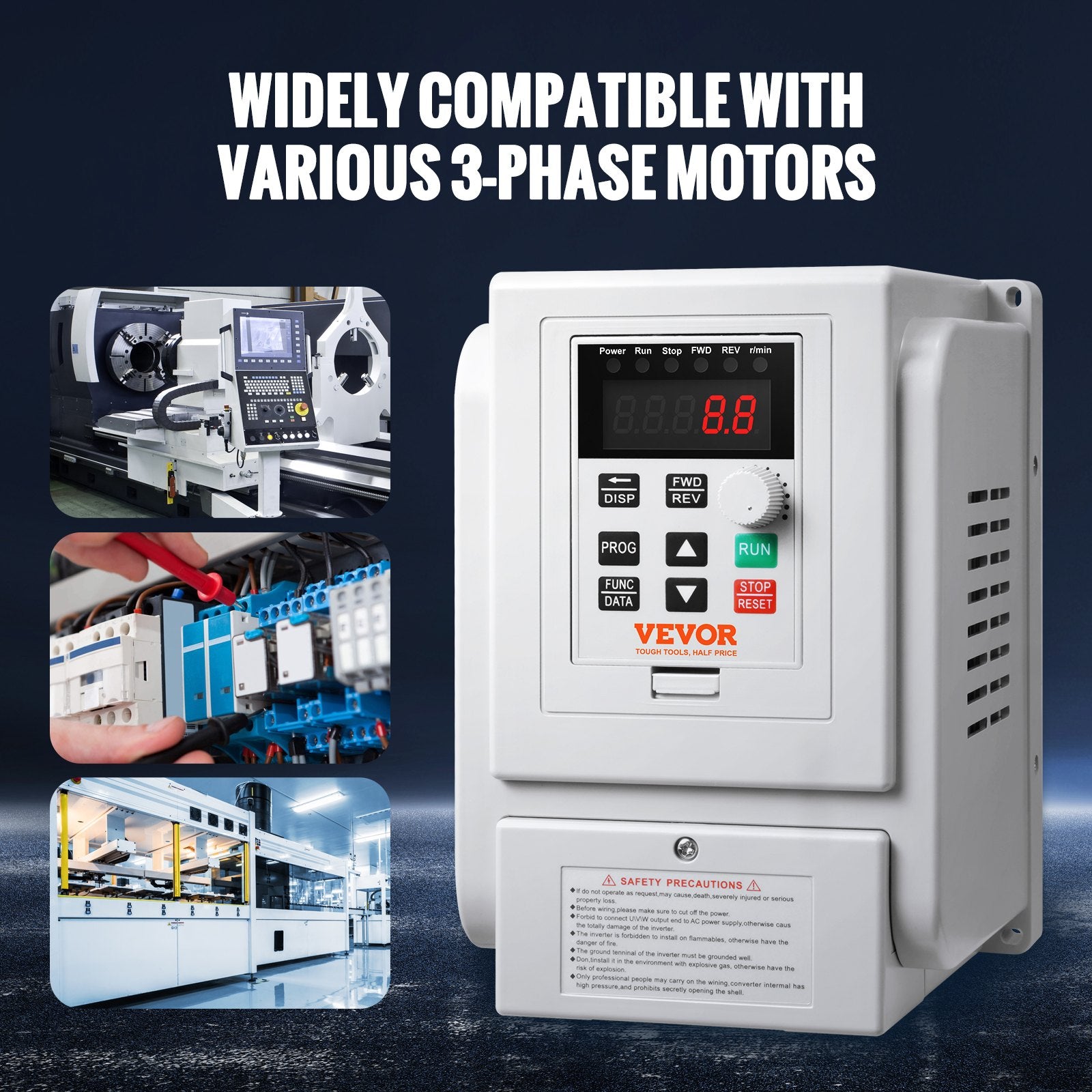 VFD 2.2KW 10A 3HP Variable Frequency Drive for 3-Phase Motor Speed Control V952-BPDSQ3HP0000FEVFCV7