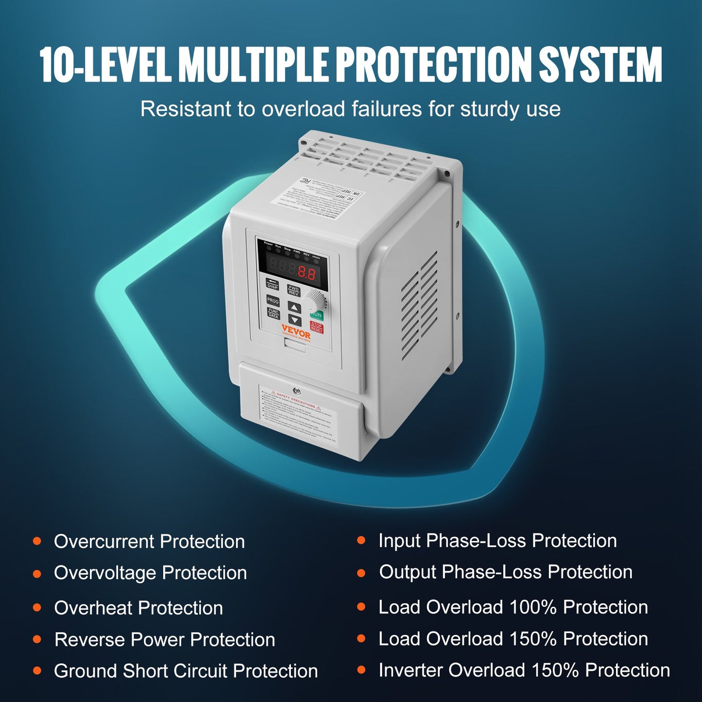VFD 5HP, 4KW, 18A, 1 Phase 220V-240V Input to 3 Phase 220V-240V Output Variable Frequency Drive, 0-400Hz VFD V952-BPDSQ5HP0000AMGB0V7