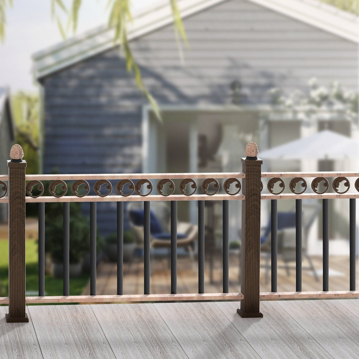 Staircase Metal Balusters, 38'' x 1'' Flat Aluminum Alloy Decorative Banister Spindles, 72 Pack Deck Baluster V952-BPKLGZ38YC72HC6XOV0