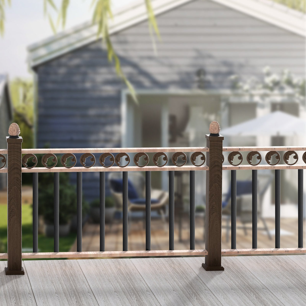 Staircase Metal Balusters, 29.5'' x 1'' Flat Aluminum Alloy Decorative Banister Spindles, 51 Pack Deck V952-BPKLGZ51G295RCF96V0