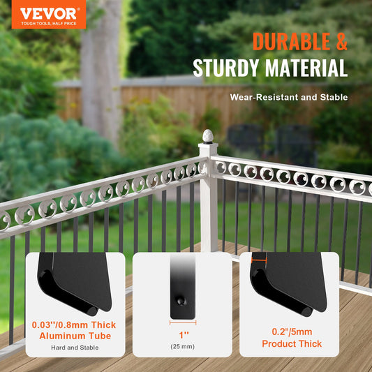 Staircase Metal Balusters, 32.28"x1"x0.2" Flat Aluminum Alloy Decorative Banister Spindles, 51 Pack Deck V952-BPKLGZ51G322DLHBFV0