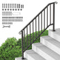Handrails for Outdoor Steps, 5 Step Stair Hand Rail Kit, Transitional Carbon Steel Railings with Installation V952-BPXGMDZLSLZFDP9MRV0
