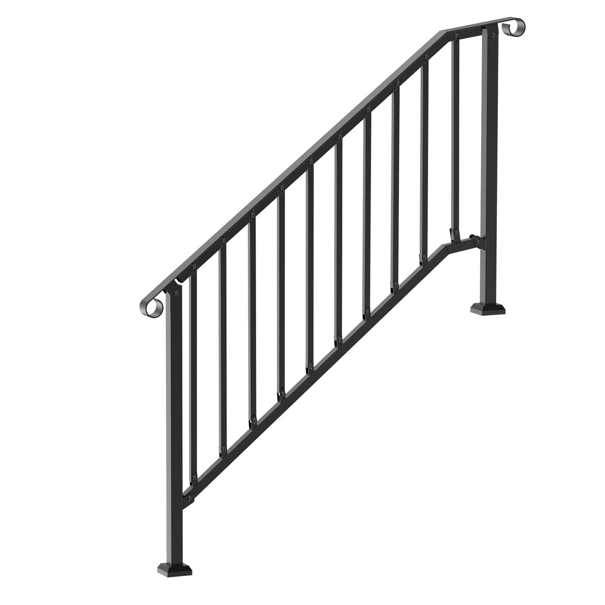 Handrails for Outdoor Steps, 5 Step Stair Hand Rail Kit, Transitional Carbon Steel Railings with Installation V952-BPXGMDZLSLZFDP9MRV0