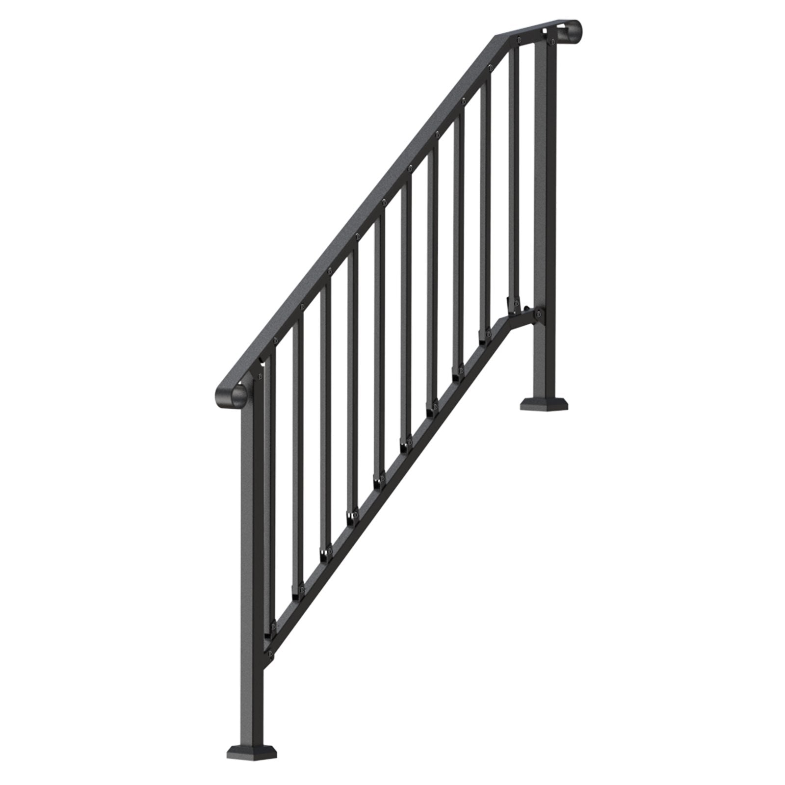 Handrails for Outdoor Steps, 5 Step Stair Hand Rail Kit, Transitional Carbon Steel Railings with Installation V952-BPXGMDZLSLZFDP9MRV0