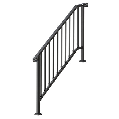 Handrails for Outdoor Steps, 5 Step Stair Hand Rail Kit, Transitional Carbon Steel Railings with Installation V952-BPXGMDZLSLZFDP9MRV0