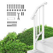 Handrails for Outdoor Steps, 1-2 Step Stair Hand Rail Kit, Transitional Carbon Steel Railings with V952-BPXGMDZLSLZFKGS2YV0