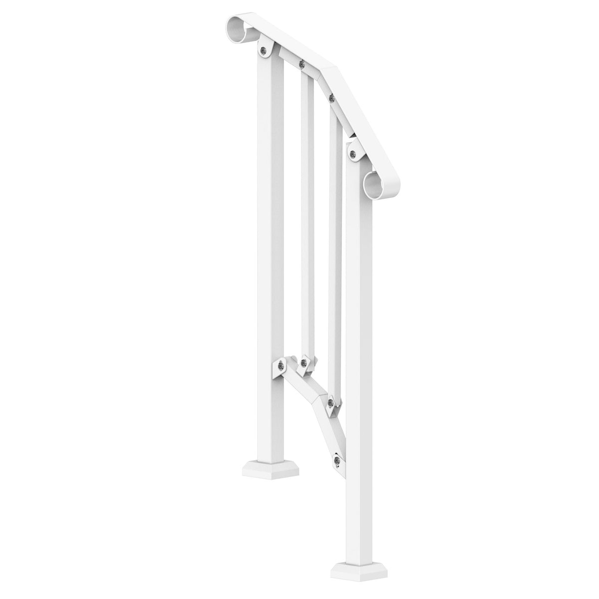 Handrails for Outdoor Steps, 1-2 Step Stair Hand Rail Kit, Transitional Carbon Steel Railings with V952-BPXGMDZLSLZFKGS2YV0