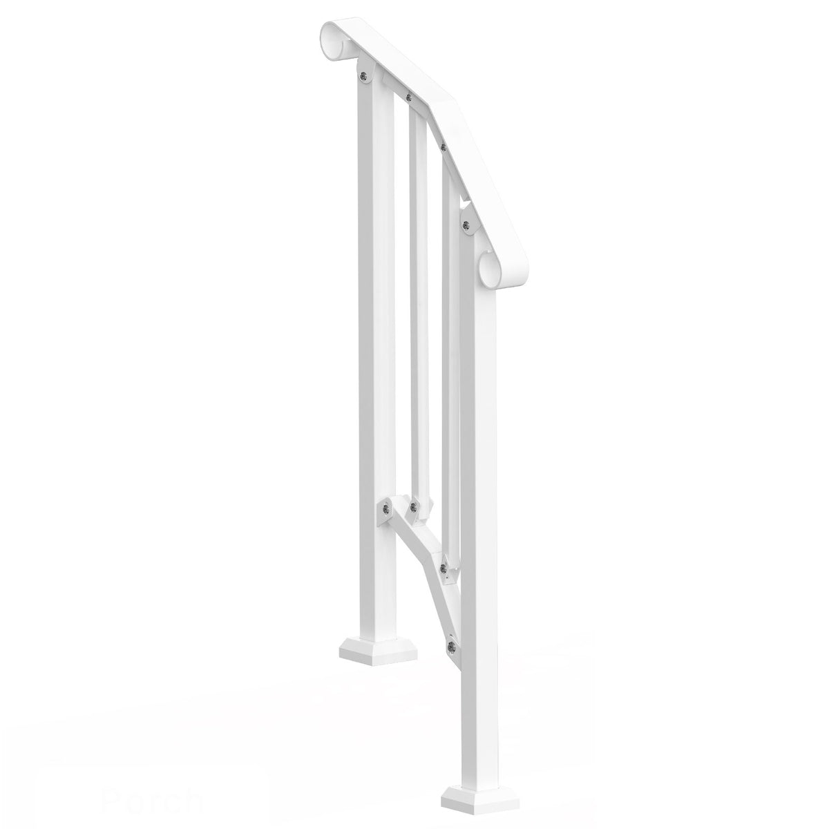 Handrails for Outdoor Steps, 1-2 Step Stair Hand Rail Kit, Transitional Carbon Steel Railings with V952-BPXGMDZLSLZFKGS2YV0
