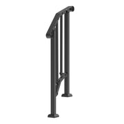 Handrails for Outdoor Steps, 1-2 Step Stair Hand Rail Kit, Transitional Carbon Steel Railings with V952-BPXGMDZLSLZFZ28P2V0