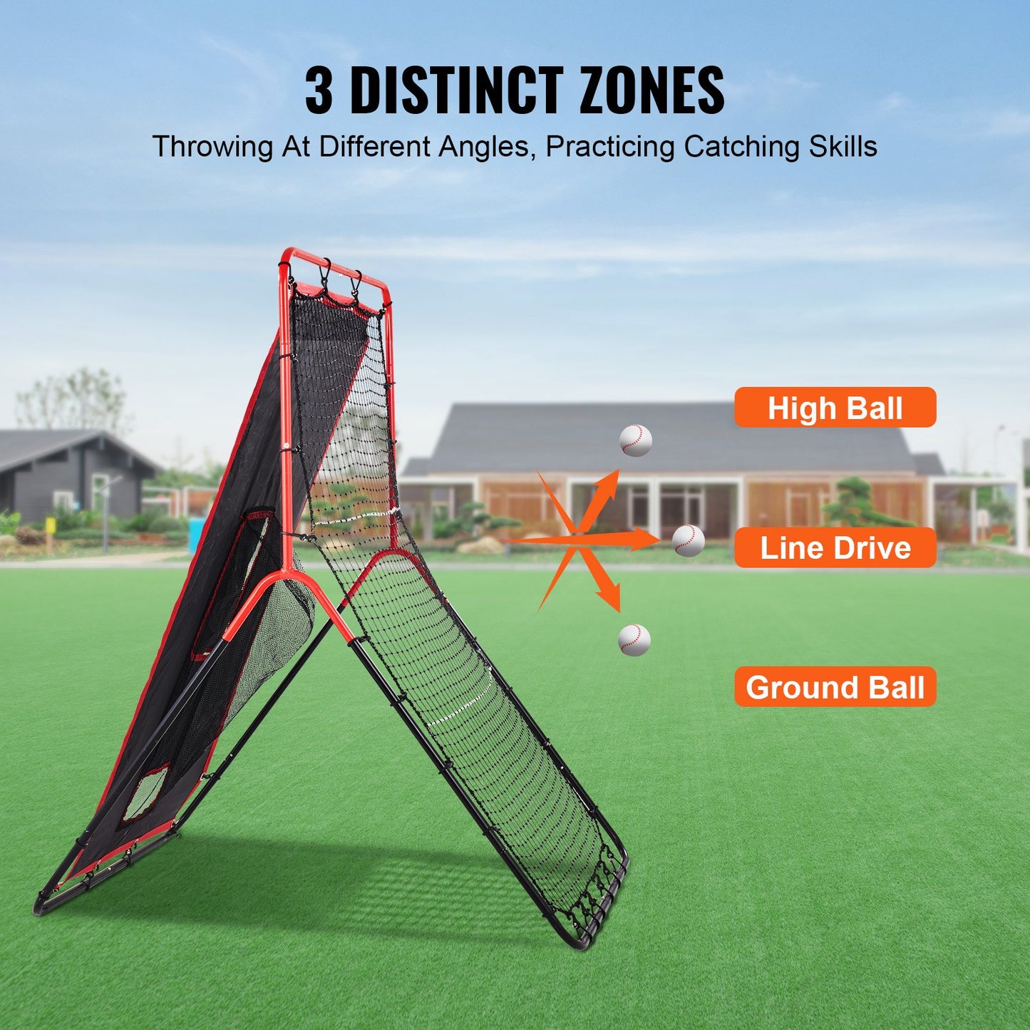 Baseball And Softball Rebounder Net 3.5x4.5 ft 2-in-1 Switch Hitter Pitch V952-BQHDWDYXWEHY2V8G3V0