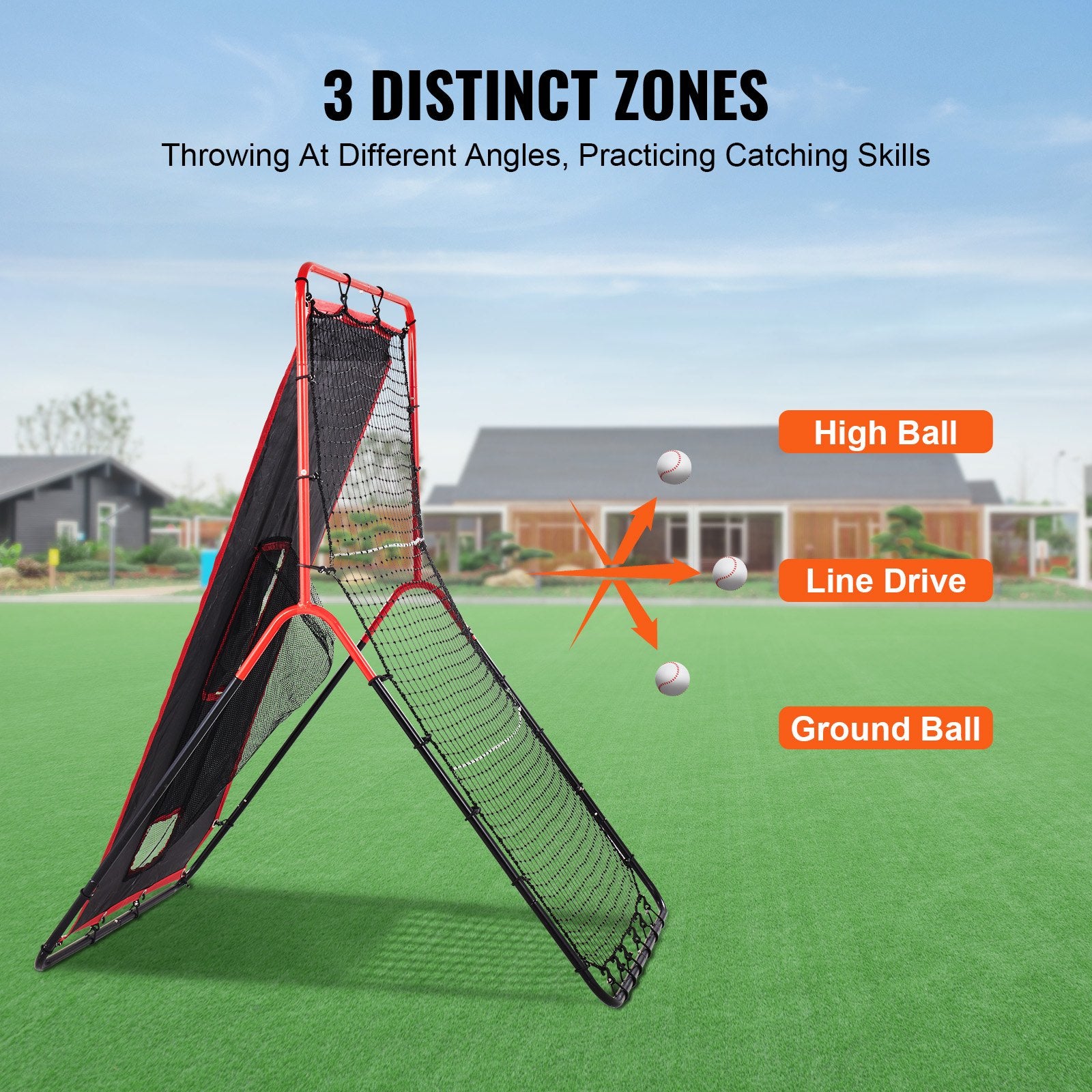 Baseball And Softball Rebounder Net 3.5x4.5 ft 2-in-1 Switch Hitter Pitch V952-BQHDWDYXWEHY2V8G3V0