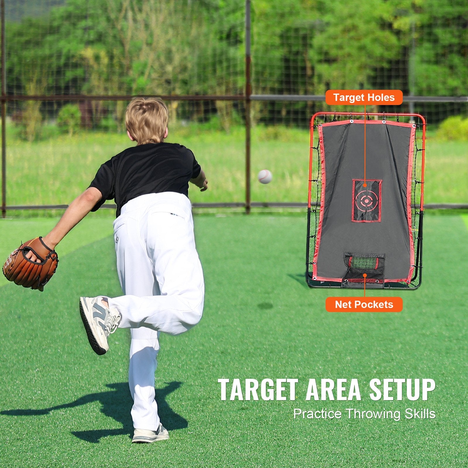 Baseball And Softball Rebounder Net 3.5x4.5 ft 2-in-1 Switch Hitter Pitch V952-BQHDWDYXWEHY2V8G3V0
