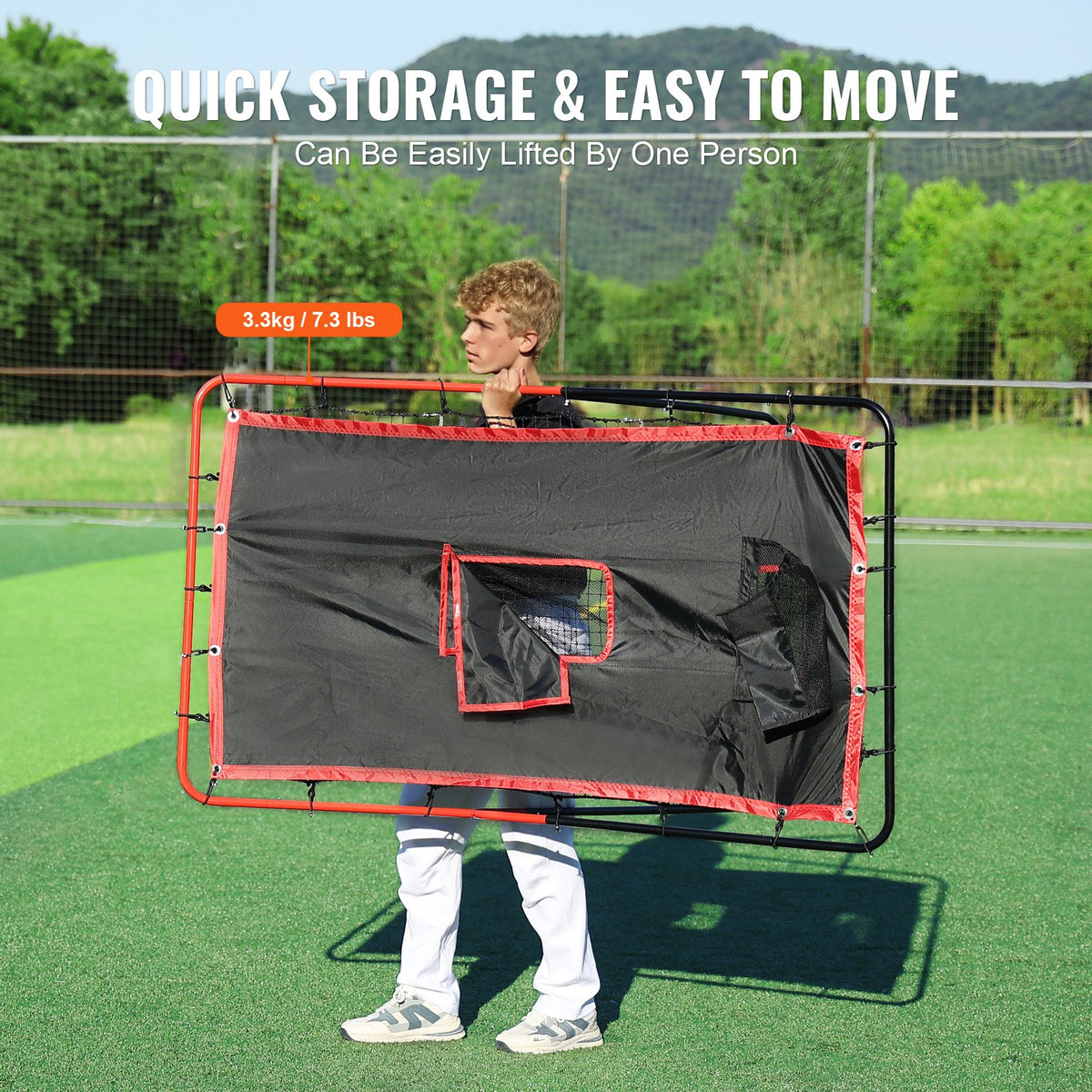 Baseball And Softball Rebounder Net 3.5x4.5 ft 2-in-1 Switch Hitter Pitch V952-BQHDWDYXWEHY2V8G3V0