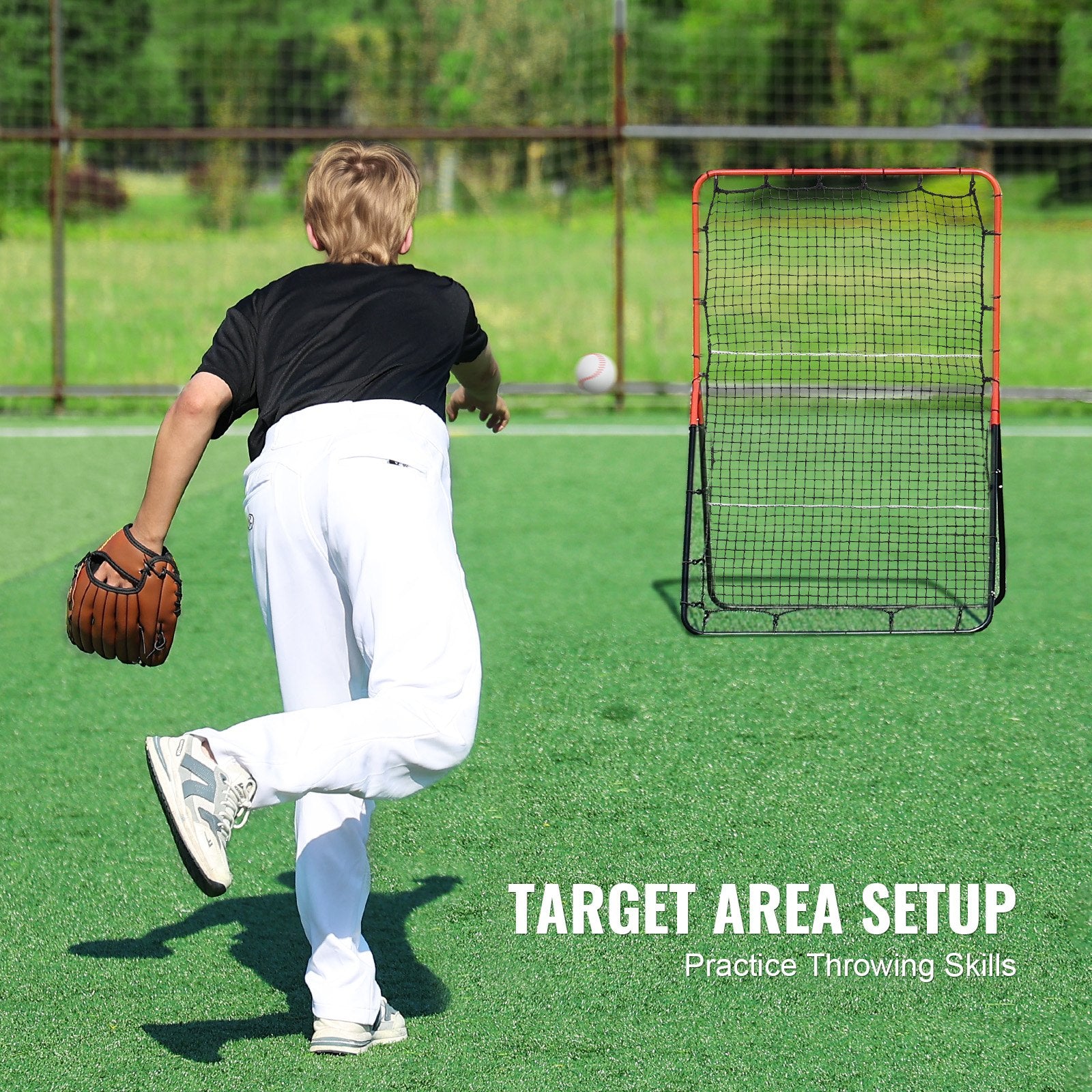 Baseball And Softball Rebounder Net, 3 x 4.5 ft PitchBack Baseball Pitching Nest, 3-Way Baseball, Softball V952-BQHDWDYXWGDJV7BWFV0