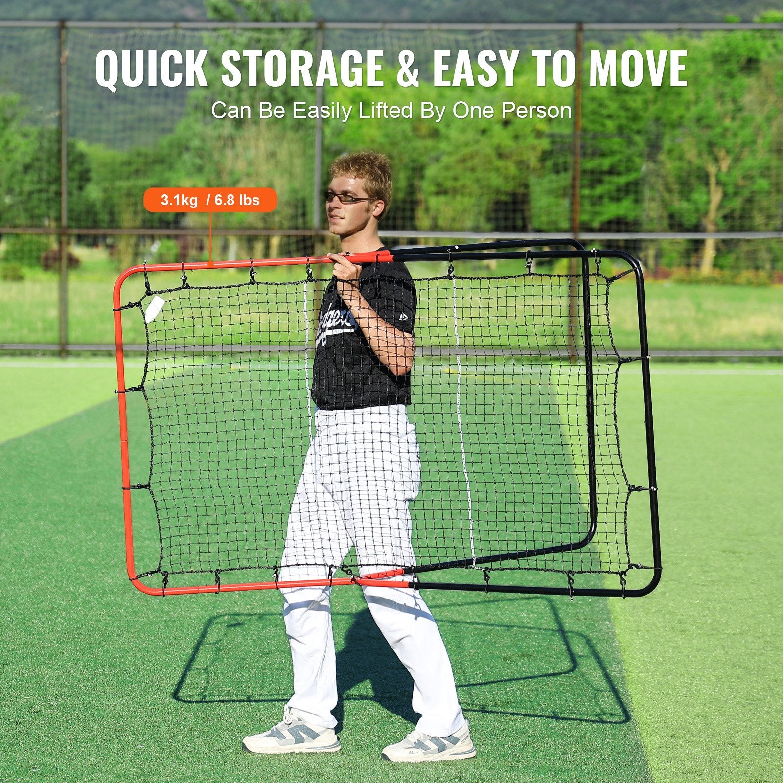 Baseball And Softball Rebounder Net, 3 x 4.5 ft PitchBack Baseball Pitching Nest, 3-Way Baseball, Softball V952-BQHDWDYXWGDJV7BWFV0