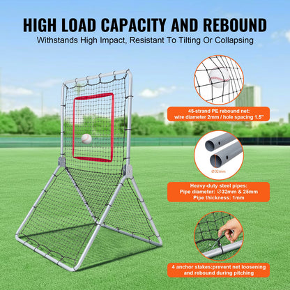 Baseball And Softball Rebounder Net, 3.5 x 6 ft PitchBack Baseball Pitching Nest, Softball Pitchback Net, V952-BQHDWDYXWJDKP6FD7V0