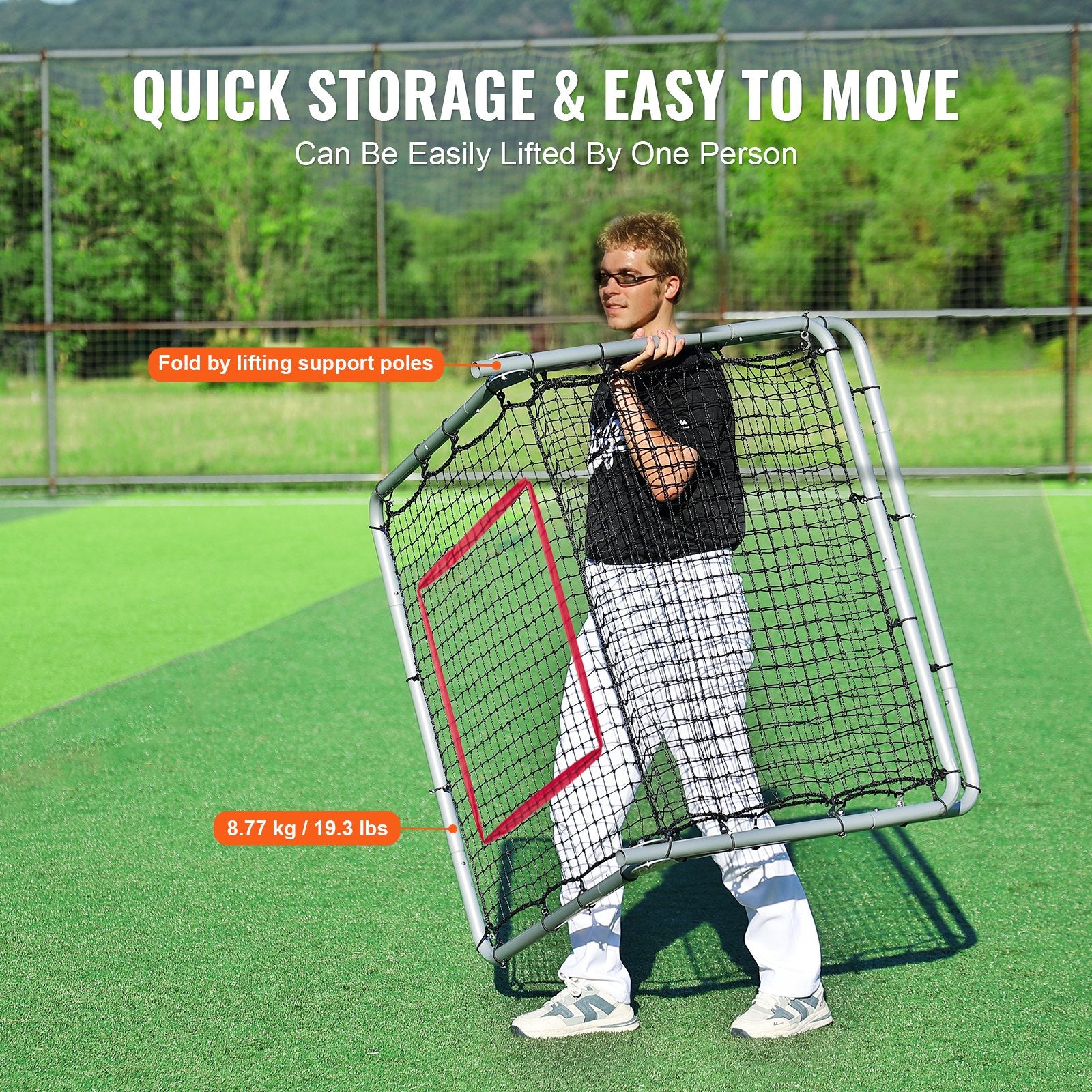 Baseball And Softball Rebounder Net, 3.5 x 6 ft PitchBack Baseball Pitching Nest, Softball Pitchback Net, V952-BQHDWDYXWJDKP6FD7V0