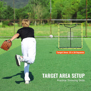 Baseball And Softball Rebounder Net, 4 x 4.5 Feet PitchBack Baseball Nest for Pitching and Fielding Training, V952-BQHDWPWJDKD41TLV7V0