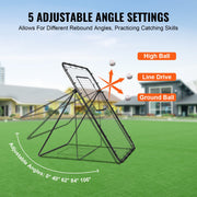 Baseball And Softball Rebounder Net, 4 x 6 Feet PitchBack Baseball Nest for Pitching and Fielding Training, V952-BQHDWPWJDKD4HE1Z4V0