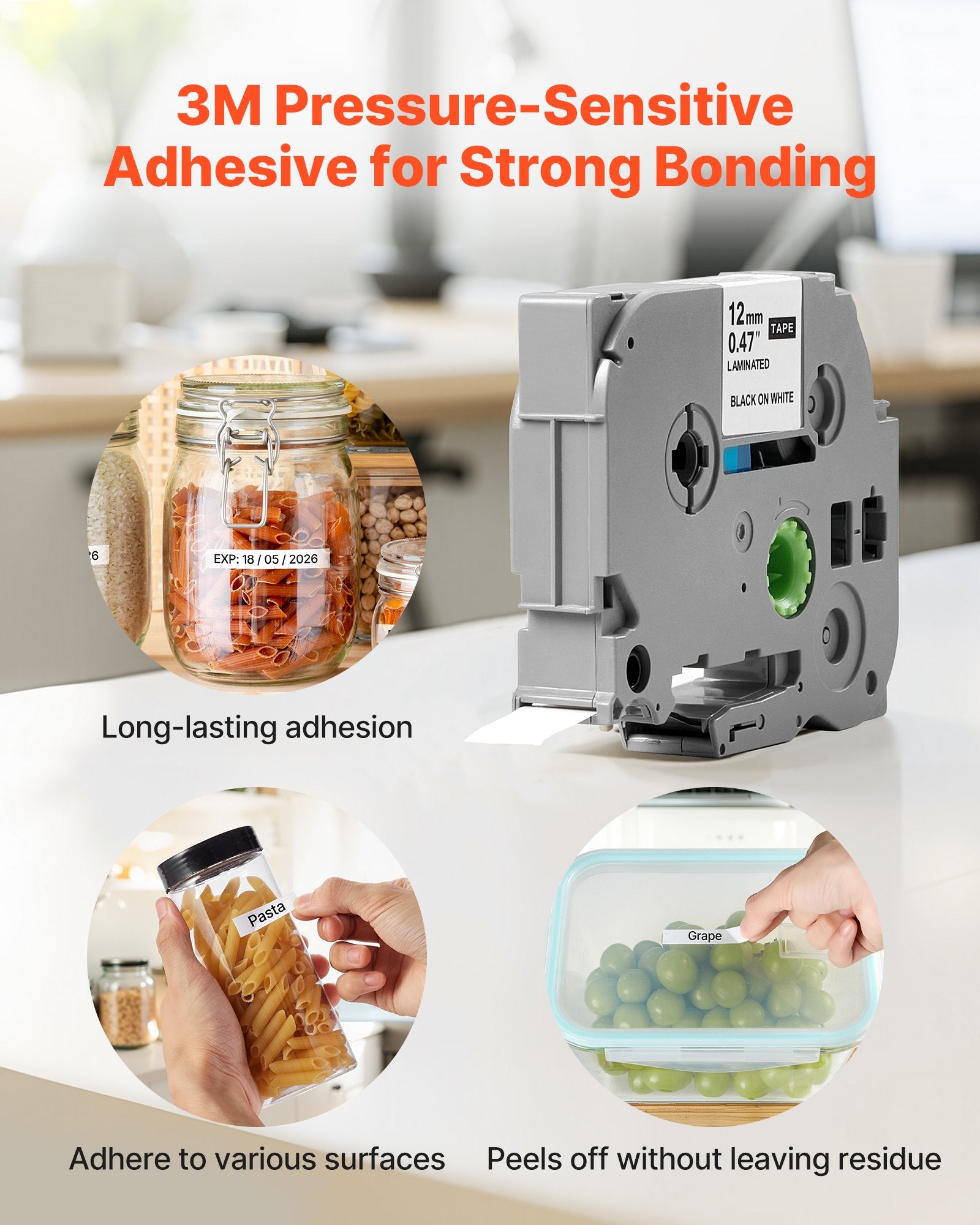 Label Maker Tape, 6 Pack, 0.47 in / 12 mm Colored Label Maker Refills Compatible for Various Types of Brother V952-BQJSDRZYTMHLEU1U8001V0