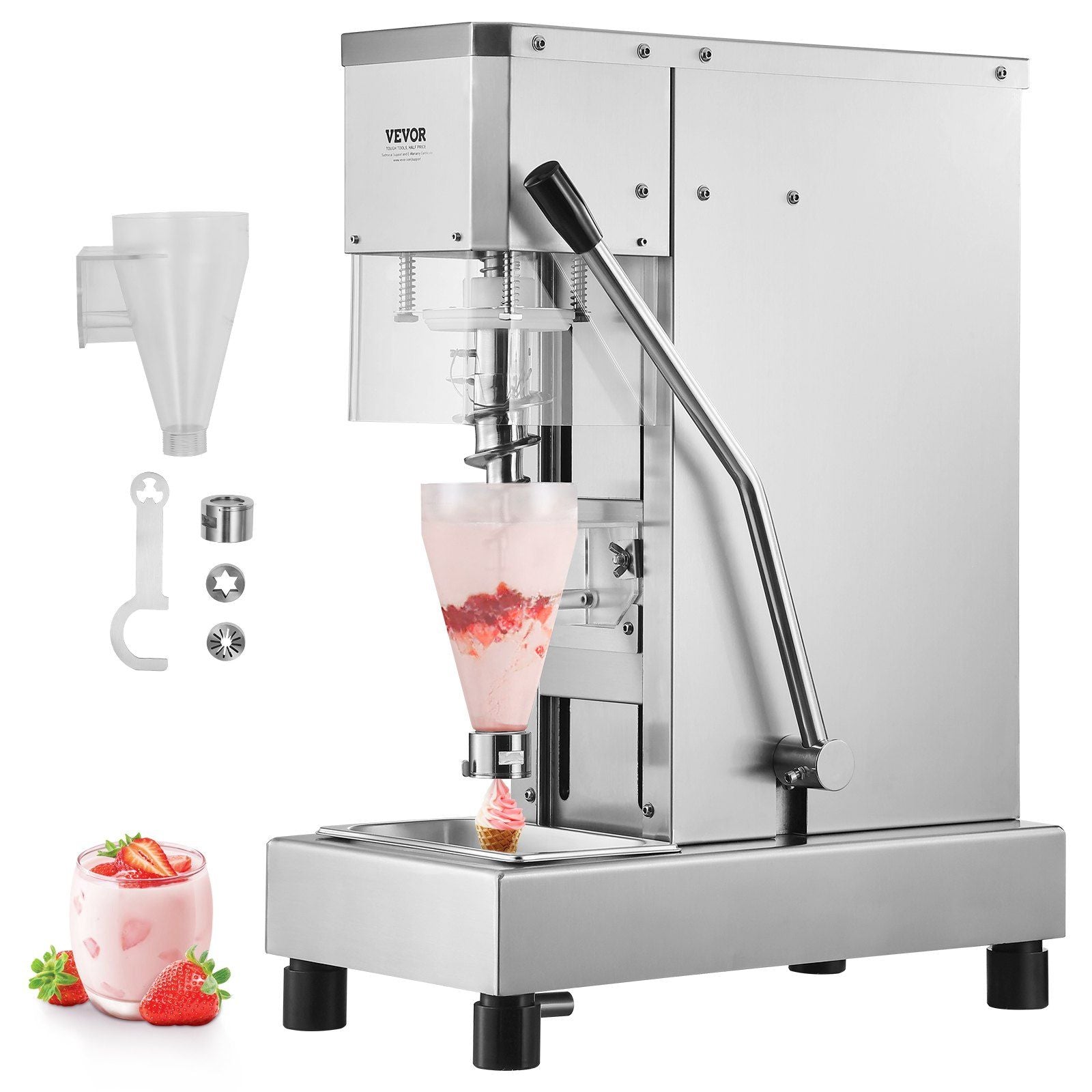Ice Cream Blender, 750W High-Speed Ice Cream Maker Mixer Stir Machine 1740RPM, 304 Stainless Steel Ice Cream V952-BQLJBJBZL750YIE4AV3